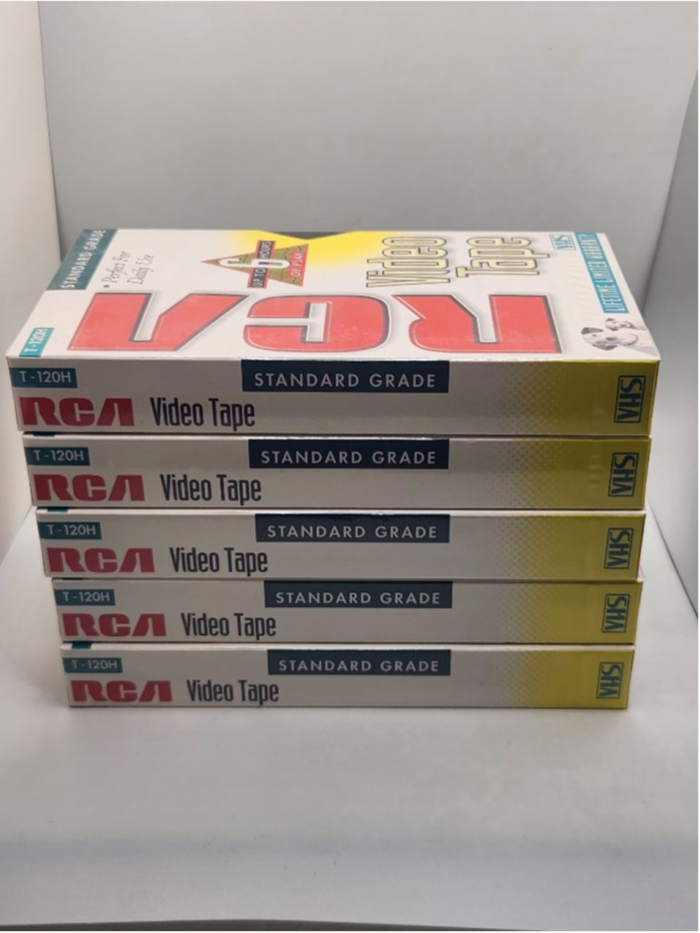 Lot of 5 RCA T-120H Blank VHS Video Tapes New Sealed 6-Hour Standard Grade VCR